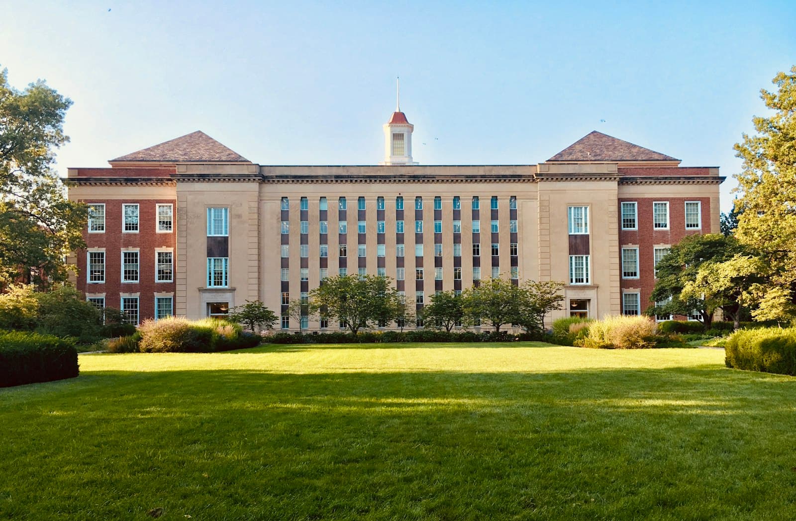 Institutional campus building representing education facilities